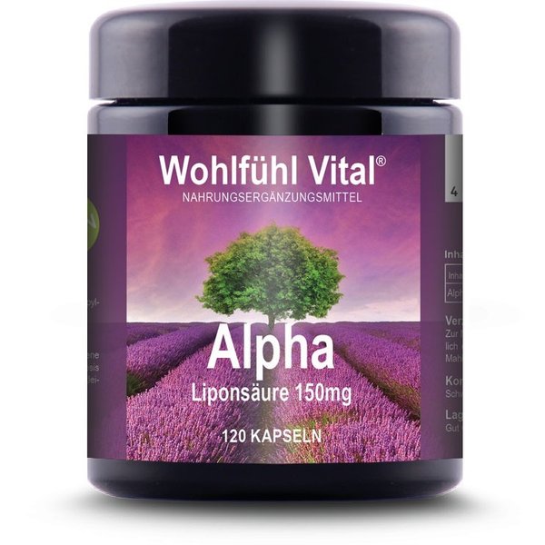 Alpha Liponsäure [R] 150mg, 120 Kapseln (vegan), von Wohlfühl Vital